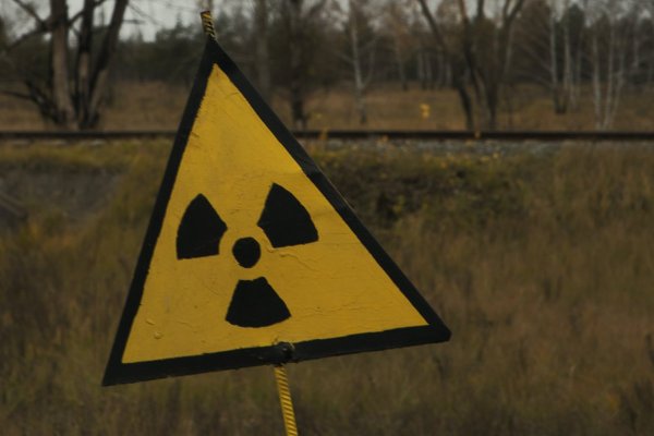 Nuclear symbol on sign