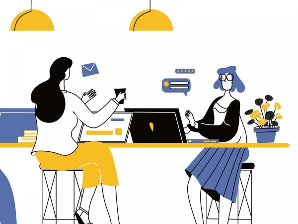 Illustration of women working together