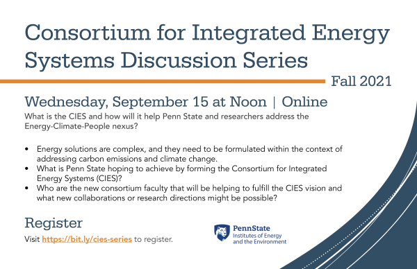 Consortium for Integrated Energy Systems Discussion Series