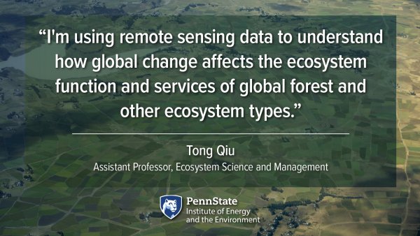 "I'm using remote sensing data to understand how global changes affects the ecosystem function and services of global forest and other ecosystems types." Tong Qiu, Assistant Professor, Ecosystem Science and Management
