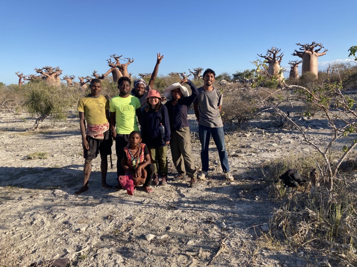  Most of the research team after a day of work surveying baobabs at Andrenalamaro (Baobab Forest)