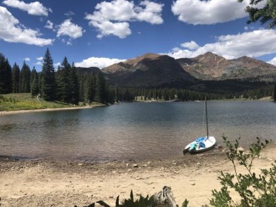 Lake Irwin, a high elevation (approx. 3700m) snowmelt-fed lake in the Colorado Rocky Mountains