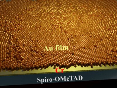 Using a chromium seed layer allowed scientists to grow ultrathin gold film that serves as a transparent electrode with good conductivity for semitransparent perovskite solar cells