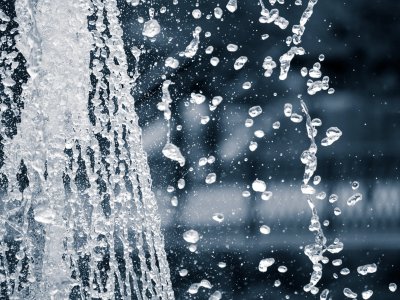 Water flowing as droplets